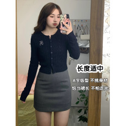 灰色性感包臀裙女夏季大碼緊身高腰顯瘦純欲辣妹OL短裙彈力一步裙