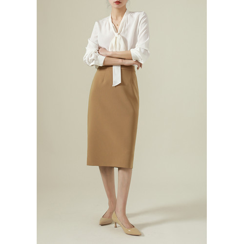 MAS&JM 日本三醋酸H型一步裙 直身裙 通勤半身裙 簡約顯瘦622211