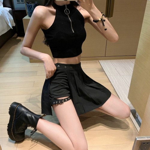 新款夏季顯瘦狂野高腰紅格子裙性感青春JK短裙輕熟美美裙爆款舞裙