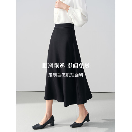 伯德小姐黑色半身裙女夏職業西裝裙正式穿搭面試套裝正裝a字裙子