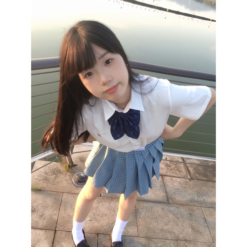 水濟中/夏季竹纖維清涼短袖jk襯衫女日系校供感短袖襯衣女學院風