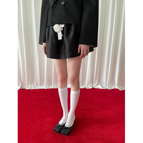 PFF GIRL黑色系帶蓬蓬短裙