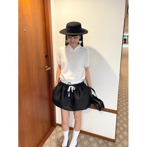 PFF GIRL黑色系帶蓬蓬短裙