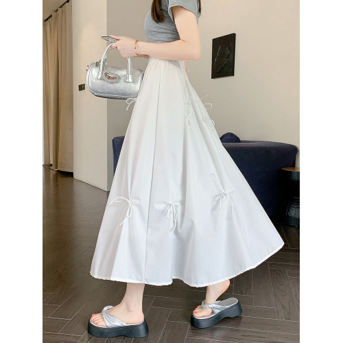 粉色半身裙高級感氣質女夏季2025新款高腰顯瘦不規則a字半身長裙