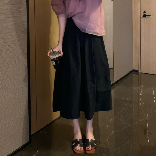 白色繖裙女夏季裙子2025春季新款小個子白裙花苞裙梨形a字半身裙