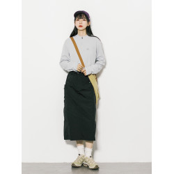 RCDB山系戶外A字中長款工裝風後開叉半身裙女防潑水露營休閒裙子