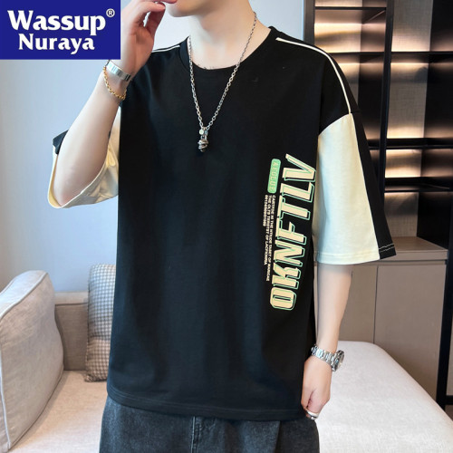 WASSUP NURAYA短袖t恤男2024新款夏季潮百搭圓領半袖休閒寬松體恤