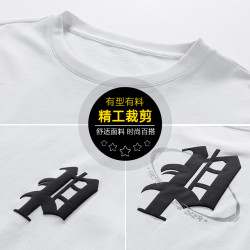 WASSUP NURAYA2024夏季港風短袖T恤男女同款青年男生潮牌寬松半袖