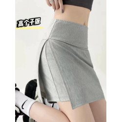 1077 ST高個子加長 防走光側開叉包臀裙褲女高腰包臀半身運動短裙