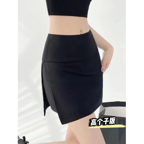 1077 ST高個子加長 防走光側開叉包臀裙褲女高腰包臀半身運動短裙