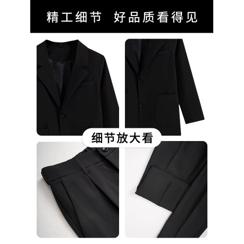 啄木鳥休閒西服套裝男款2025新款商務西褲通勤高級感西裝二件套K
