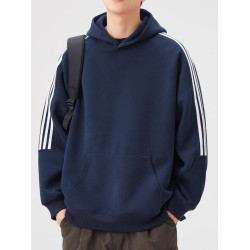 美式潮牌連帽衛衣男2025春秋季重磅三條杠休閒運動情侶上衣外套