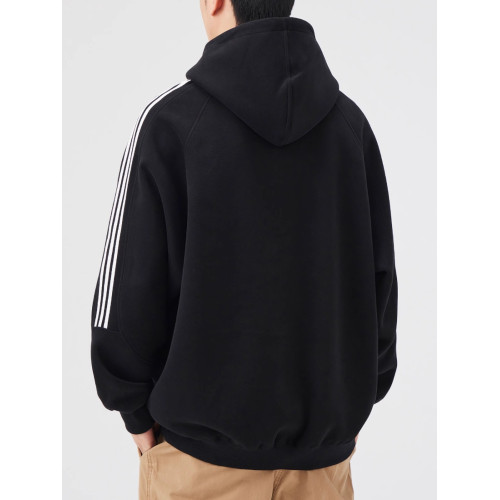 美式潮牌連帽衛衣男2025春秋季重磅三條杠休閒運動情侶上衣外套