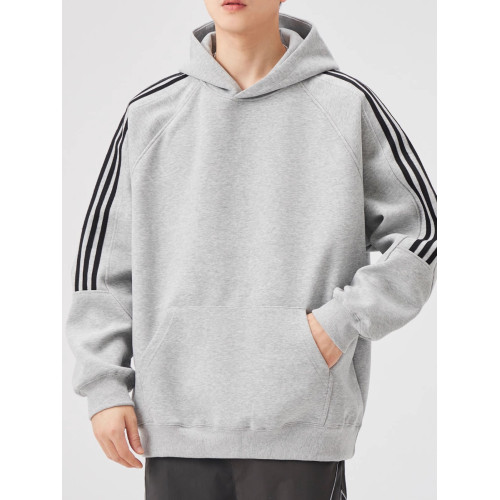 美式潮牌連帽衛衣男2025春秋季重磅三條杠休閒運動情侶上衣外套