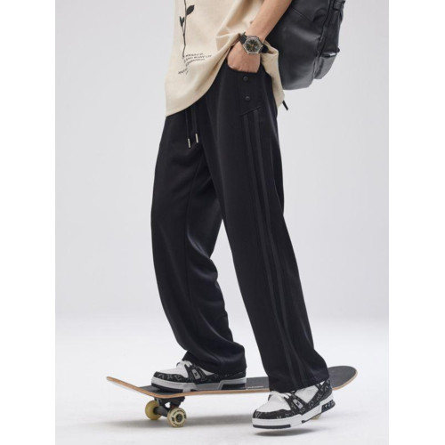 美式潮牌寬鬆休閒褲男春夏直筒濶腿長褲百搭雅賽爾冰絲垂感運動褲