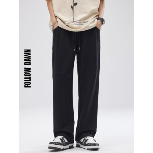 美式潮牌寬鬆休閒褲男春夏直筒濶腿長褲百搭雅賽爾冰絲垂感運動褲