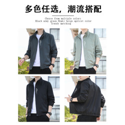 啄木鳥外套男士2025春秋季新款立領潮流胖子寬松休閒帥氣夾克衫L