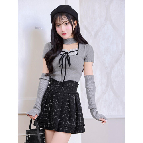 青澄時光 自畱人氣款小香風弧度腰線顯瘦顯腿長內裡褲子短裙甜美