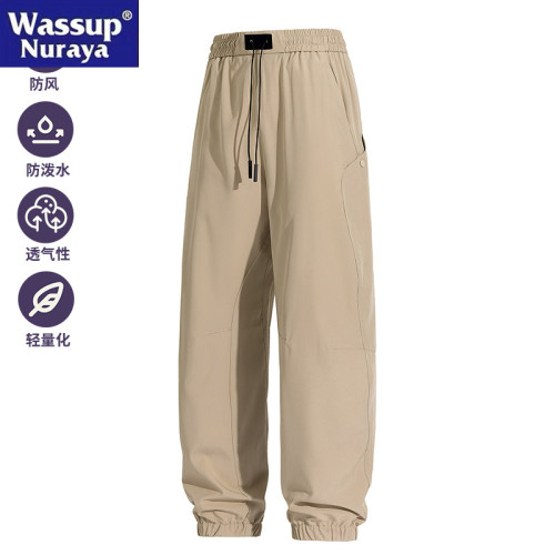WASSUP Nuraya潮牌戶外沖鋒褲男2025春夏季機能風寬松束腳休閒褲