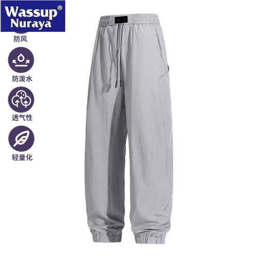 WASSUP Nuraya潮牌戶外沖鋒褲男2025春夏季機能風寬松束腳休閒褲
