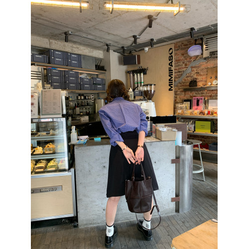 oiiokk 韓味十足*黑色西裝裙春夏百搭顯瘦半身裙日系百褶裙