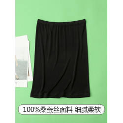 100%桑蠶絲真絲針織中腰打底襯裙內襯內搭防走光五分半身裙女夏薄