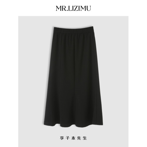 李子木夏季半身裙女2025新款小個子顯瘦遮肚時尚高腰中長款a字裙