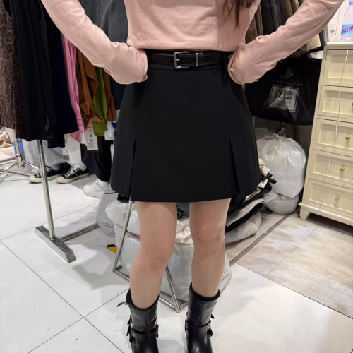 希貝爾XIBEIER短褲2025春夏新款女西裝短裙假兩件褲裙前裙後褲女
