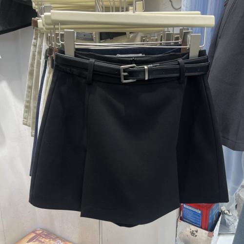 希貝爾XIBEIER短褲2025春夏新款女西裝短裙假兩件褲裙前裙後褲女
