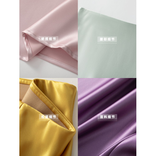 高級重磅45°斜裁醋酸法式緞面流光質感魚尾a字輕奢高級感半身裙 高級重磅45°斜裁醋酸法式緞面流光質感魚尾a字輕奢高級感半身裙