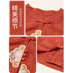 媽媽洋氣棉麻襯衫中年女裝夏裝2025新款上衣服中老年短袖T恤套裝
