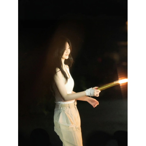 景甜同款生日白色背心半身裙套裝女夏季復古高腰顯瘦巨好看包臀裙