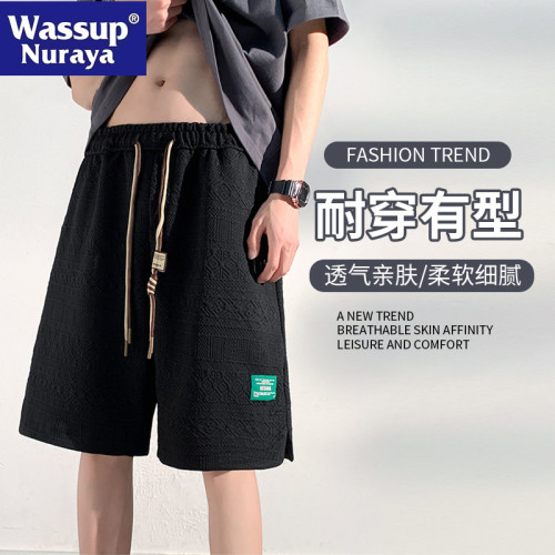 WASSUP NURAYA夏季新款美式潮牌短褲男士寬松運動休閒沙灘工裝褲