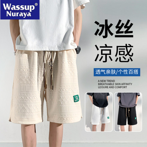 WASSUP NURAYA夏季新款美式潮牌短褲男士寬松運動休閒沙灘工裝褲