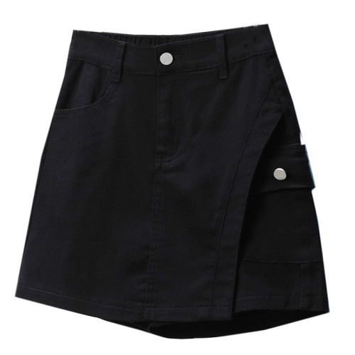 大碼女裝夏裝2025新款彈力顯瘦五分裙褲胖mm高腰a字短裙牛仔短褲