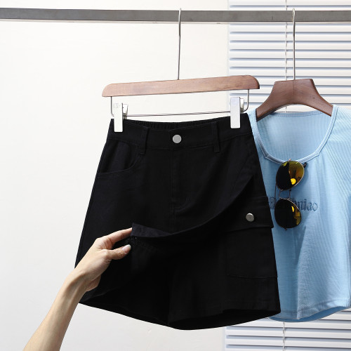 大碼女裝夏裝2025新款彈力顯瘦五分裙褲胖mm高腰a字短裙牛仔短褲