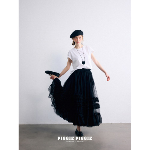 PIGGIE PIGGIE 日系少女感仙氣十足多層網紗蓬松半身裙 PQ0107