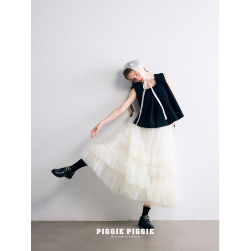 PIGGIE PIGGIE 日系少女感仙氣十足多層網紗蓬松半身裙 PQ0107