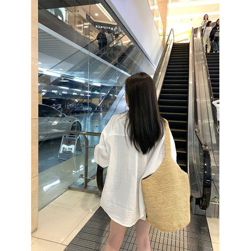 韓系老錢風苧麻白色長袖襯衫春夏2025新款慵懶舒適透氣防曬上衣