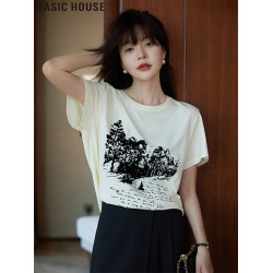 Basic House/百家好不規則黑色西裝百褶短裙女裝2025巨好看的裙子