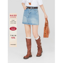 牛仔短裙女夏2025新款大碼胖mm高腰顯瘦遮肚包臀a字氣質系半身裙