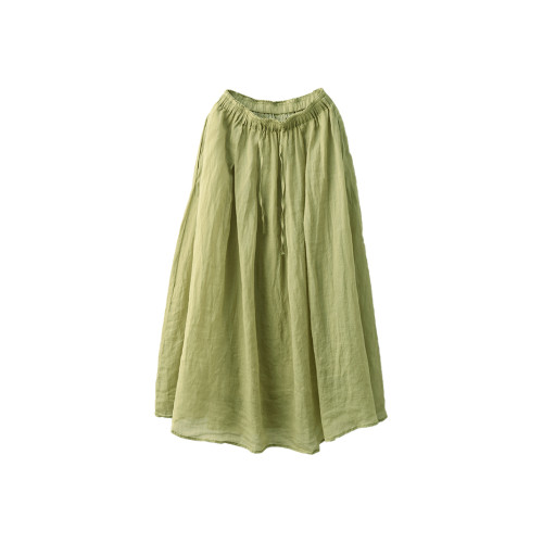 園園美衣重工100%苧麻半身裙女大擺裙氣質雙層顯瘦時尚飄逸長裙夏