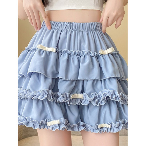 芭蕾風少女半身短裙百搭軟妹南瓜蛋糕裙A字高腰顯瘦防走光蓬蓬裙