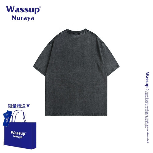 WASSUP NURAYA美式復古水洗短袖T恤男款夏季新款潮流寬松百搭上衣