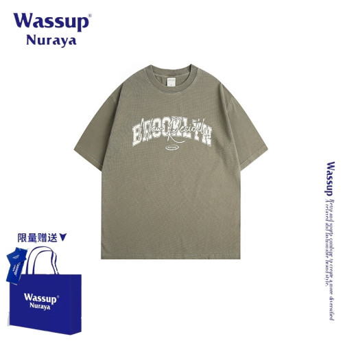 WASSUP NURAYA美式復古水洗短袖T恤男款夏季新款潮流寬松百搭上衣