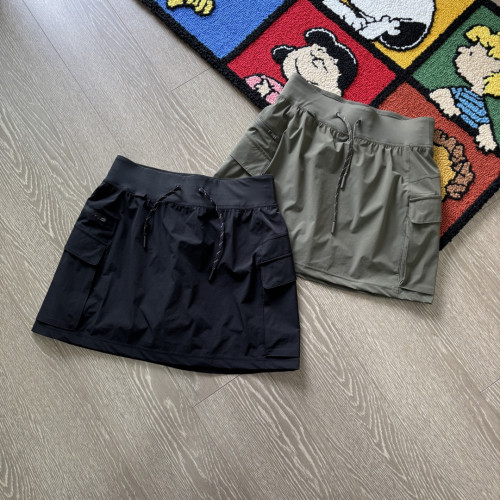 不怕走光 高腰A字顯瘦 夏日彈力涼快山系大口袋 徒步運動短裙 女
