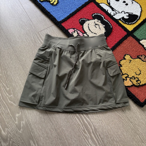 不怕走光 高腰A字顯瘦 夏日彈力涼快山系大口袋 徒步運動短裙 女
