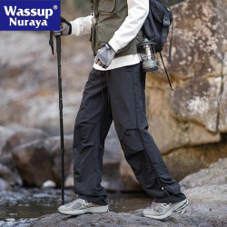 WASSUP NURAYA工裝戶外沖鋒褲男士春秋薄款潮牌寬鬆直筒休閒長褲