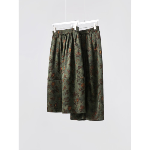 『踏驚鴻•蒼苔花影』非遺香雲紗/22MM桑蠶絲印花休閒褲/半身裙女