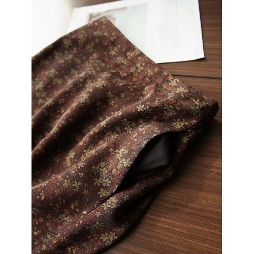 古法香雲紗｜姐系一步裙｜23MM桑蠶絲提花印花直筒半身裙25新款